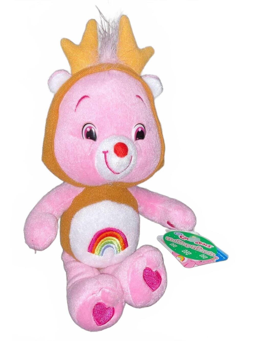 New Care Bears Christmas Plush Cheer Bear Reindeer Bean Bag with Tags